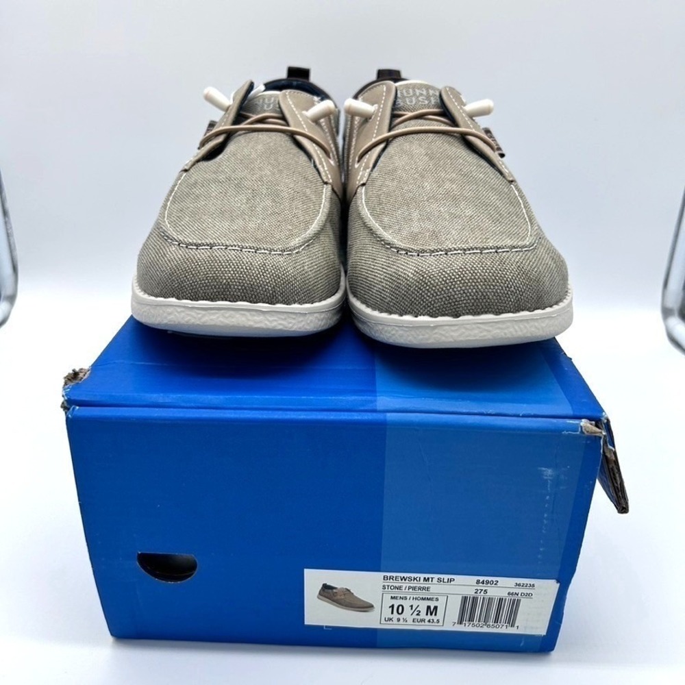 Nunn Bush Brewski Men's Size 10.5M  Stone/Pierre Moc Toe Slip-On Shoes -Open Box